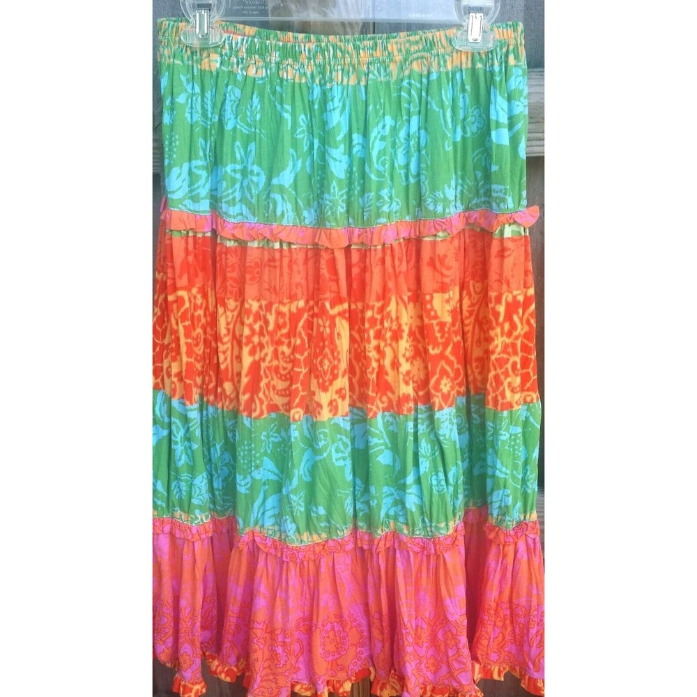 Skirt Multi Color Boho Peasant Xs Sigrid Olsen - image 4